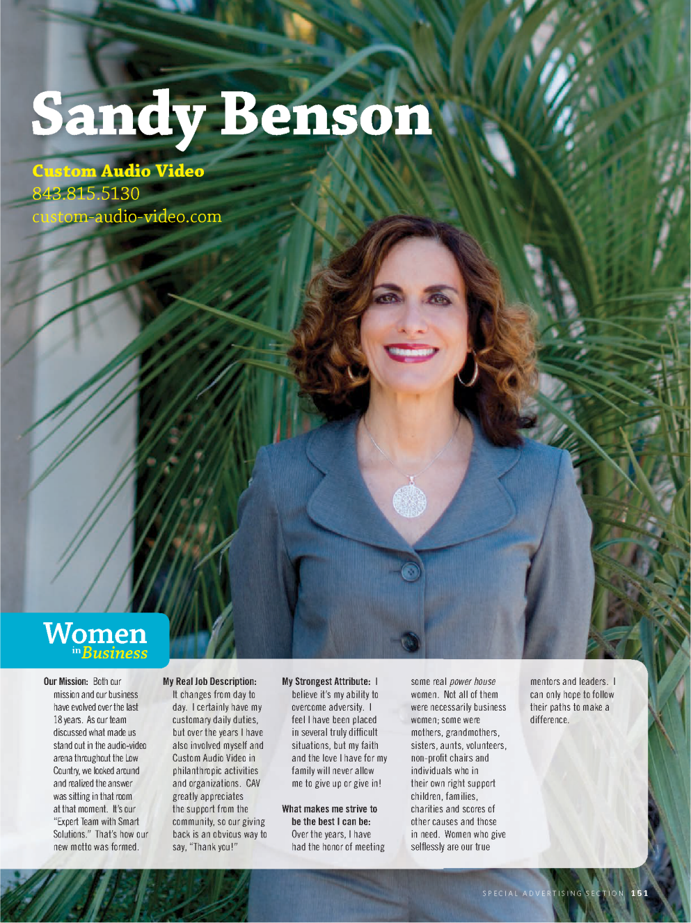 Sandy Benson Women In Business Custom Audio Video