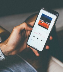 music app displayed on smartphone